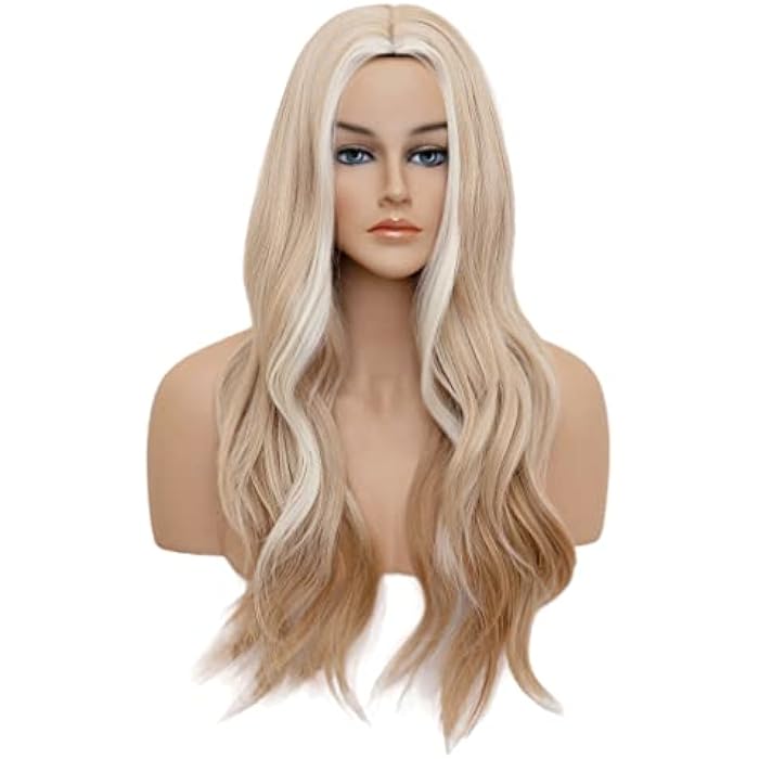 DILLARDS Rugelyss Long Wavy Strawberry Blonde Mixed Wigs For Women, Layered Synthetic Hair Wig With Bangs For Daily Party - Image 5